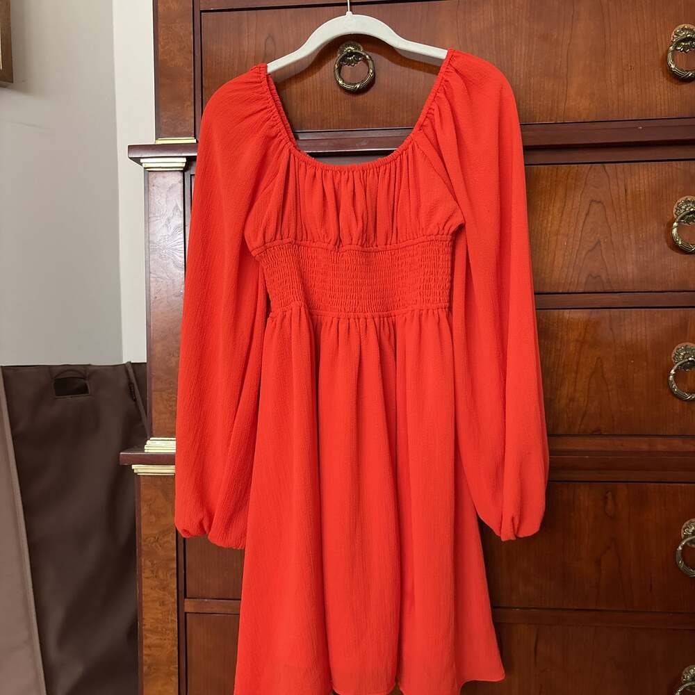 WRAY Red Smocked Dress Size Small